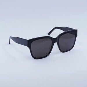 Balenciaga BB0056S 001 Sunglasses Black Square Frame, Grey Lenses